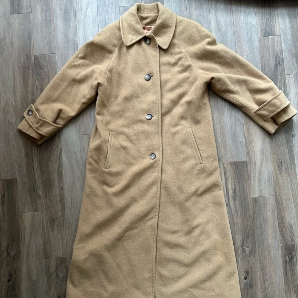 Vintage 90s Camel Hair Wool Tan Coat - Picture 3 of 14